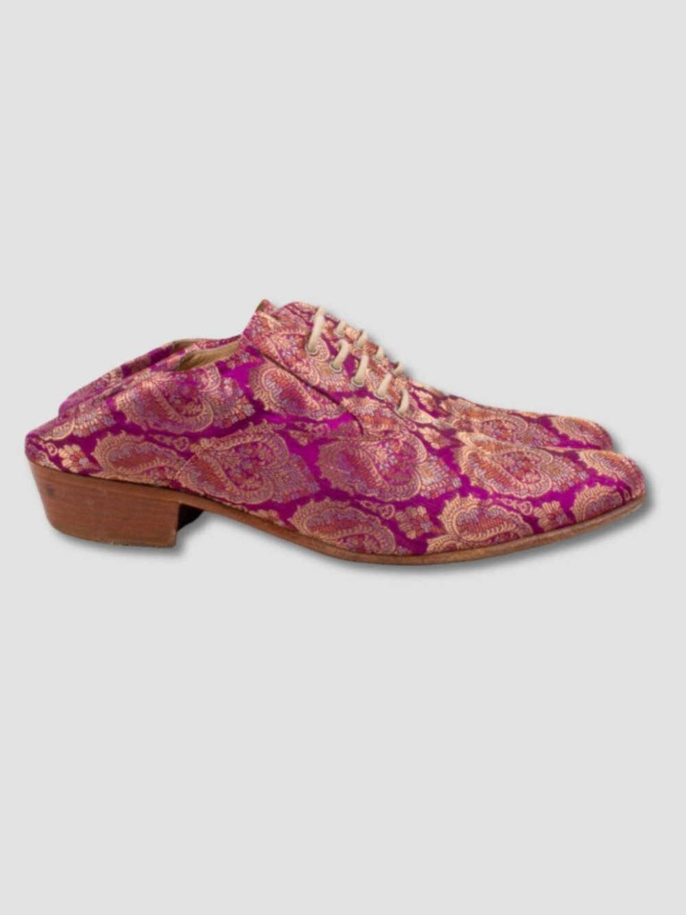 HAIDER ACKERMANN S/S 2012 RUNWAY Pink Paisley Jacquard Satin Mules Sz EU 37 US 7